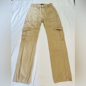 Fashion Nova Khaki Cargo Jeans
